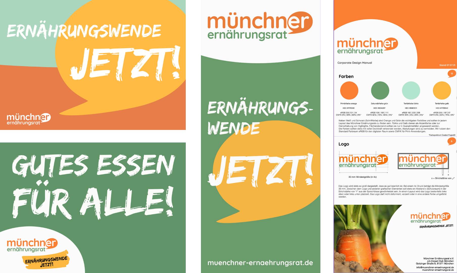 Münchner Ernährungsrat Werbemittel, Design von SINN MEDIA
